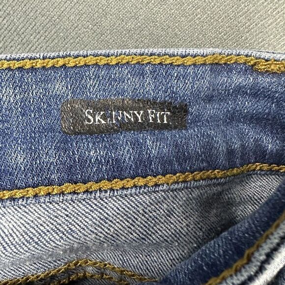 Judy Blue Jeans Womens 3 26 Medium Wash Animal Print Patch Skinny Fit Distressed - Picture 14 of 16